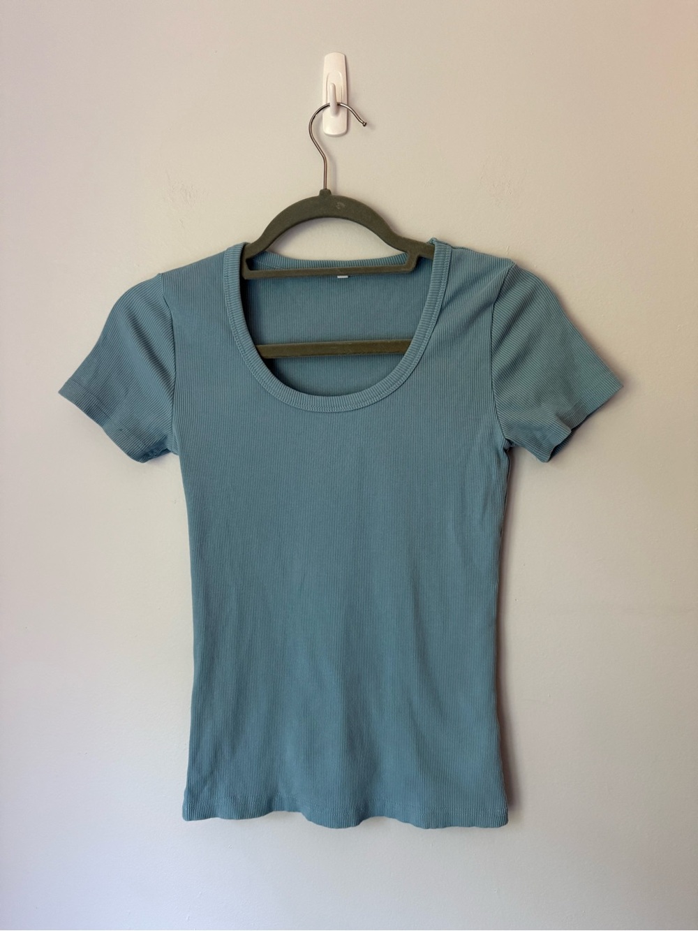Women's Ribbed Short Sleeve Scoop Neck